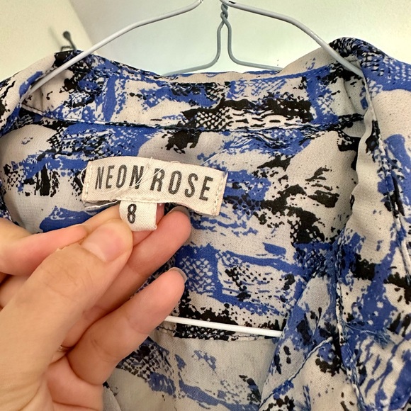 ASOS Short Sleeve Sheer Button Down Shirt/Blouse - Picture 4 of 6